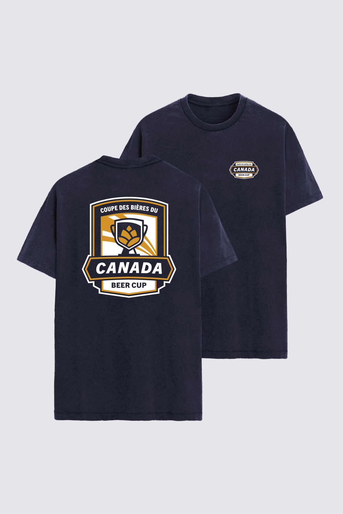 Canada Beer Cup Tee - Navy - Front and Back